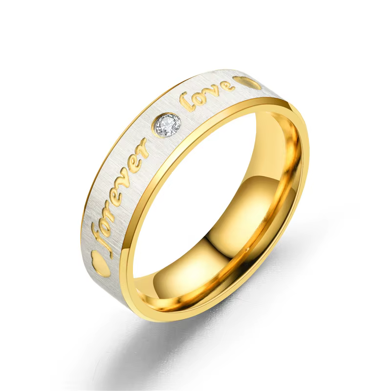 Bague de mariage en acier inoxydable avec diamant, bijoux élégants et tendance, cadeau pour hommes e
