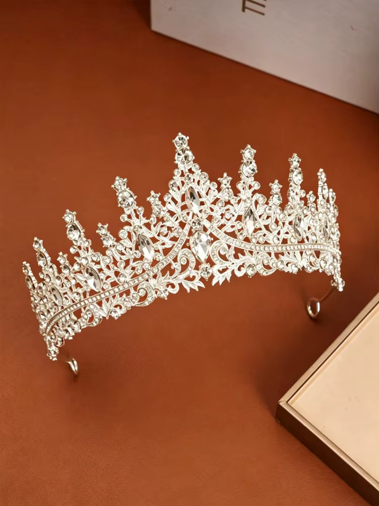 1 couronne de mariée en strass, couronne baroque, bandeau de princesse en cristal brillant, accessoi