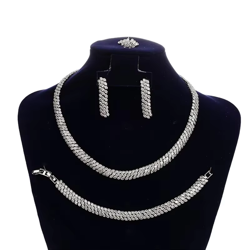 Parures de bijoux HADIYANA, bijoux de luxe, collier, bracelet, bague, boucles d'oreilles, parures de