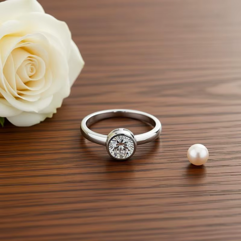 Bagues rondes en argent Sterling 925 pour femme, bijoux de mariée simples, tendance