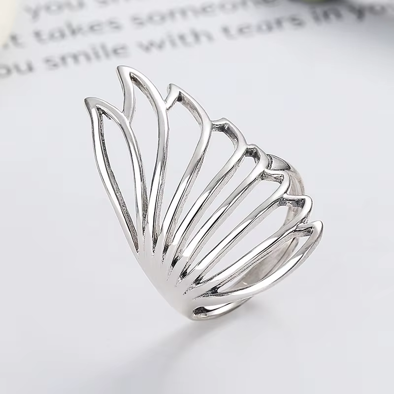 Bagues en argent Sterling 925 pour femmes, Vintage, faites à la main, réglables, rétro, grande bague