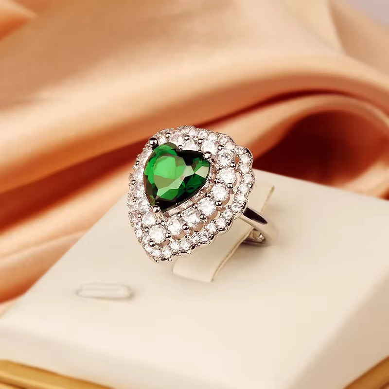 Bague coeur en diamant complet pour femme, argent 925, haute qualité, fête d'anniversaire, cadeau de
