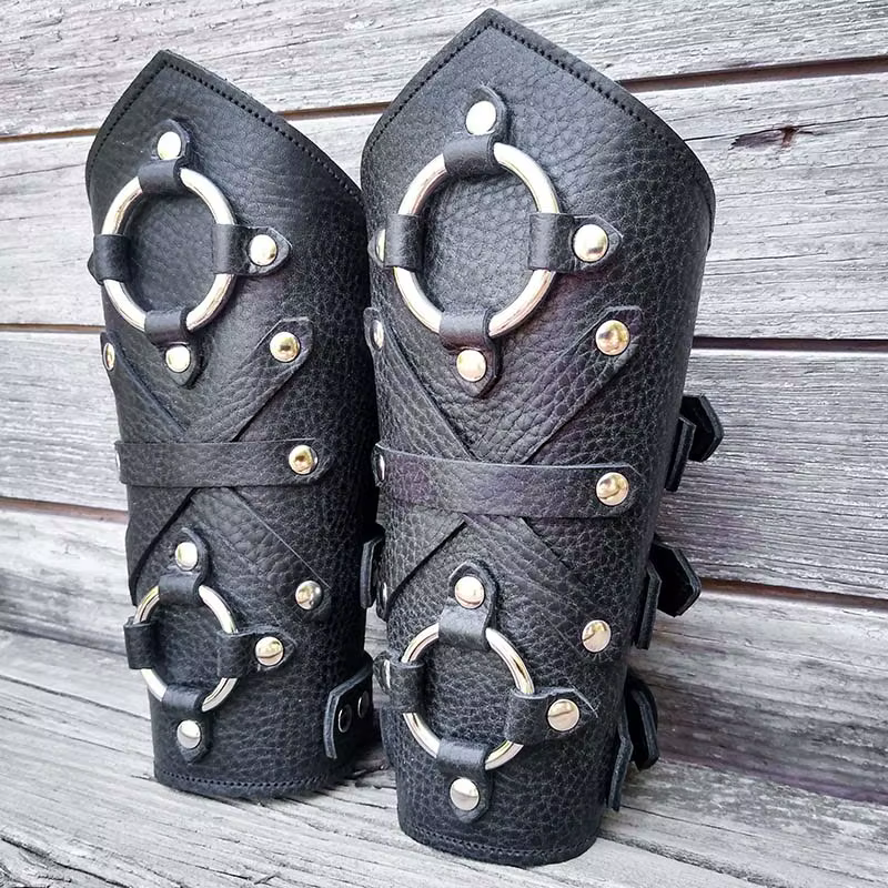 Brassards en cuir de chevalier Viking médiéval, Steampunk Archer, garde-bras, manchette d'armure pou