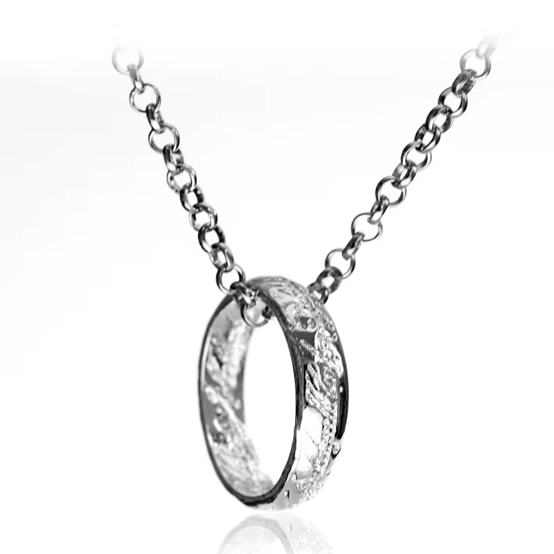 Collier pendentif en acier inoxydable gravé plaqué or, 1 pièce, pour hommes, femmes, filles et adole