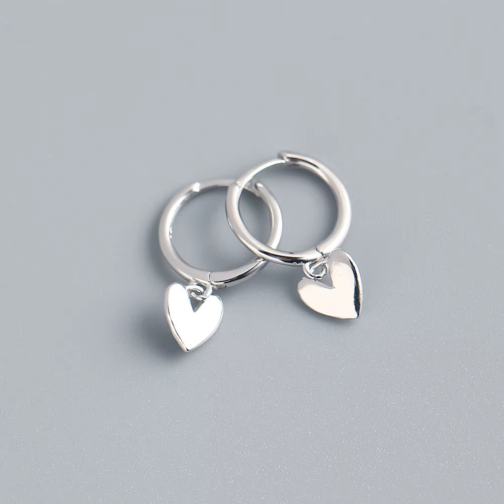 Boucles d'oreilles à pampilles en forme de cœur pour femmes, en argent Sterling 925, plaqué or, Smip
