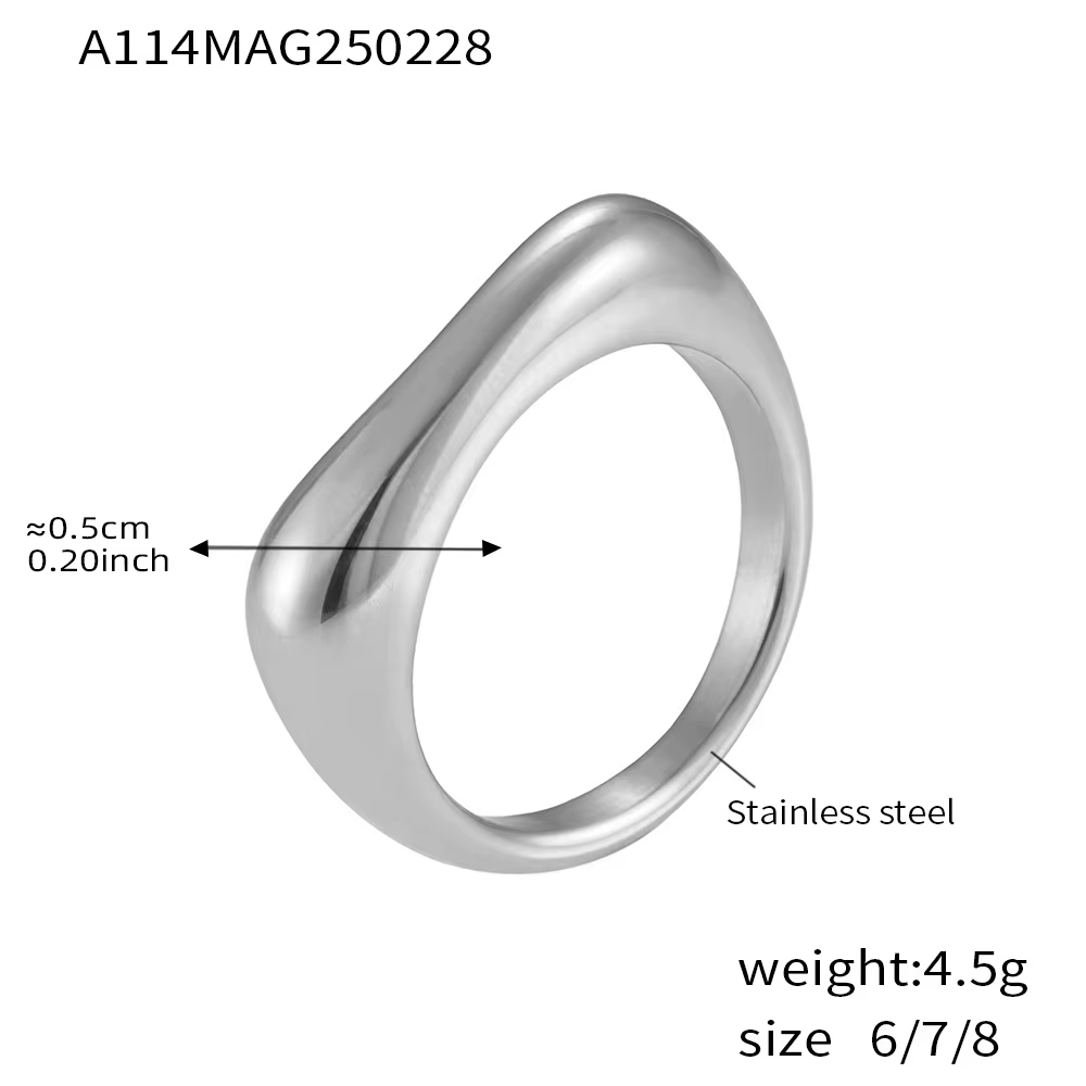 Bague carrée en acier inoxydable Ars plaquée or 18 carats, bagues irrégulières pour femmes, bagues g