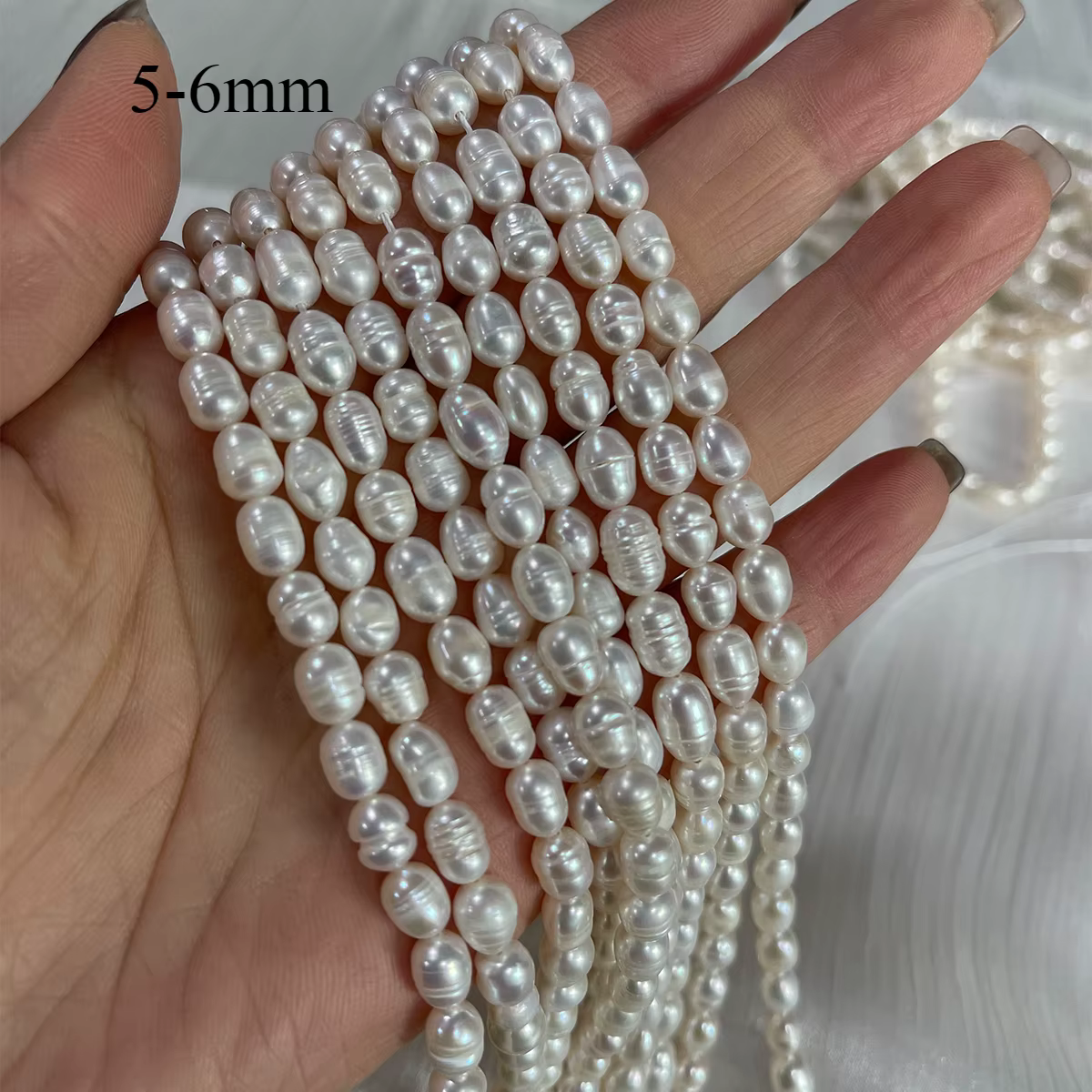 Perles d'eau douce naturelles de haute qualité, poinçon en forme de riz, perles amples pour bricolag