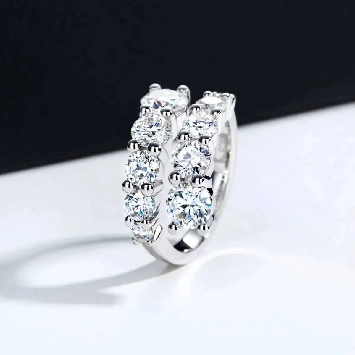 Bagues en Moissanite avec 10 Pierres pour Femme, Diamant de Laboratoire Éclatant et Impeccable, Alli