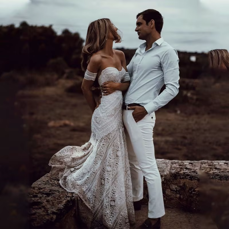 Robes De mariée sirène en dentelle avec manches amovibles chérie balayage Train sur mesure Vestido D