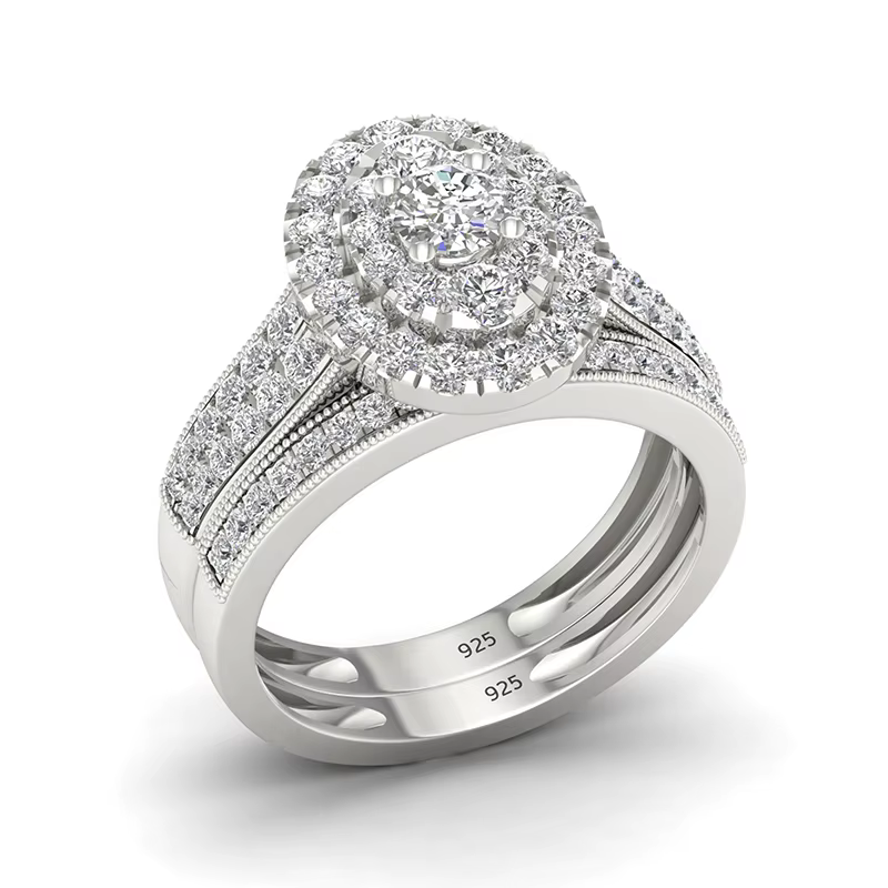 Bagues de Couple en argent Sterling 925 massif de luxe pour femmes, zircone cubique 3A plaquée or bl