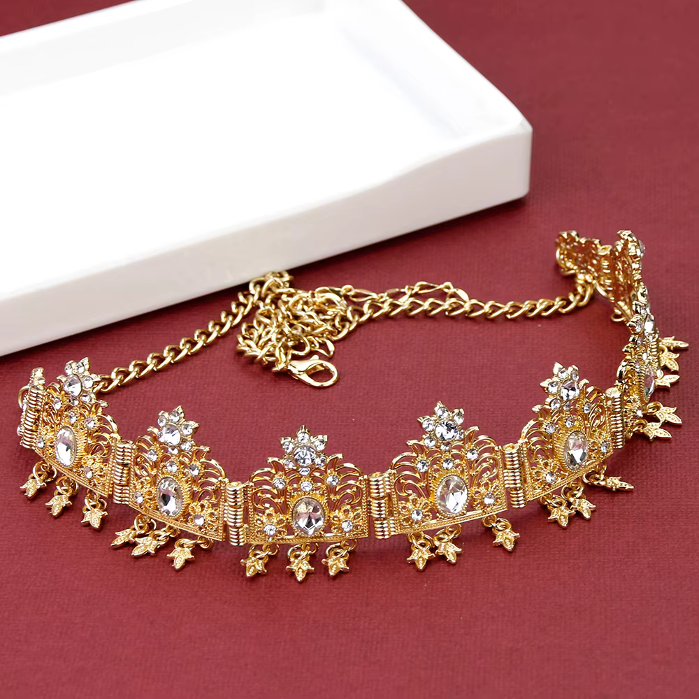 Sunspicems Maroc ensemble de Bijoux de mariée couronne cristal ceinture ensemble robe de mariée tail