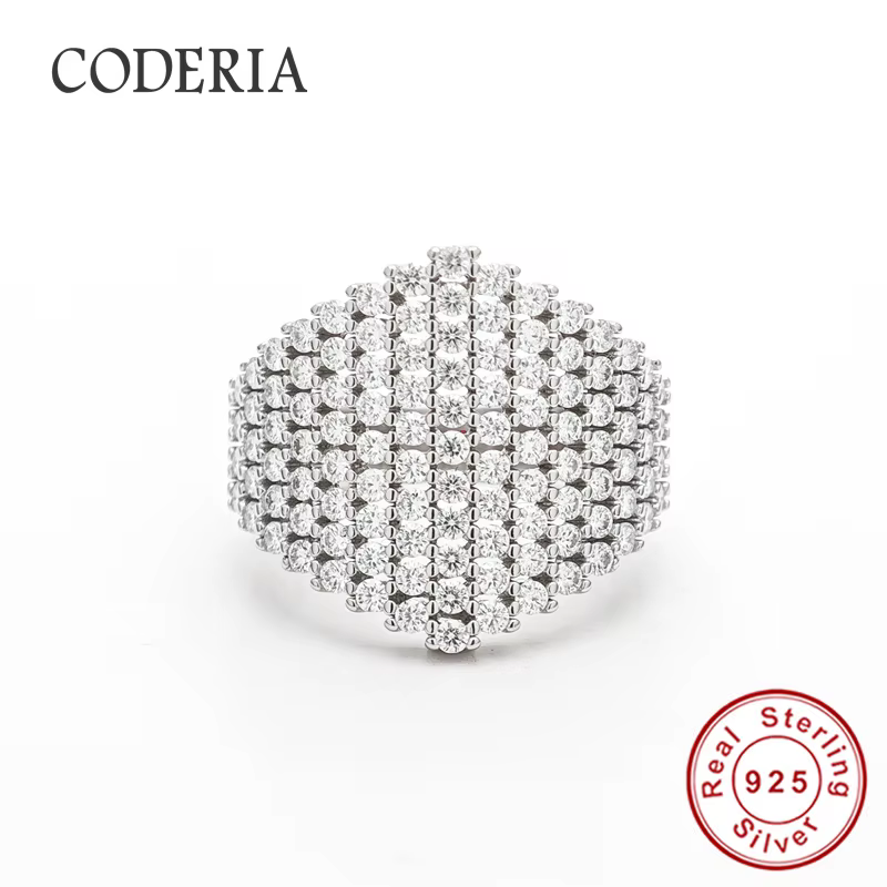 Bague de mariage en or blanc 18 carats plaqué or, entièrement sertie de moissanite, couleur D, diama