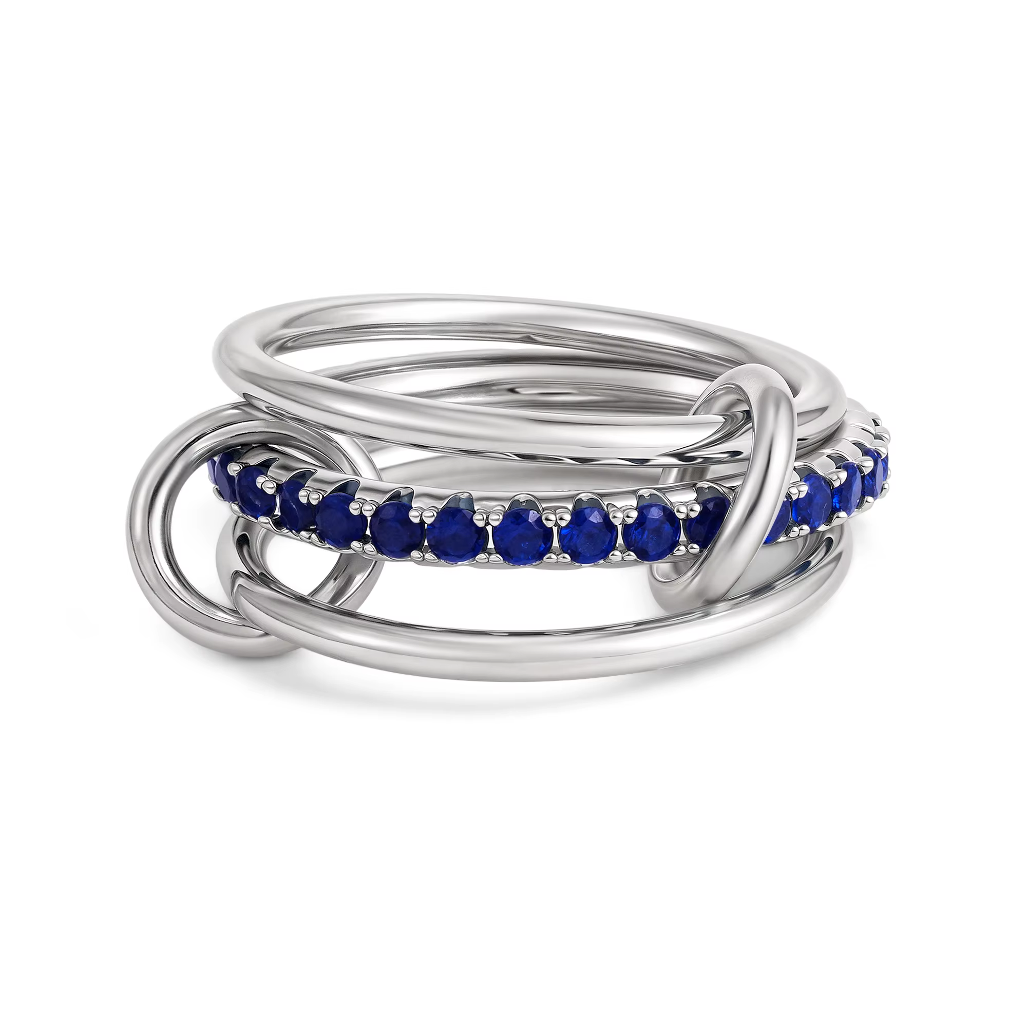 Bagues empilables multicouches, bague à maillons en zircone cubique brillante, en acier inoxydable p
