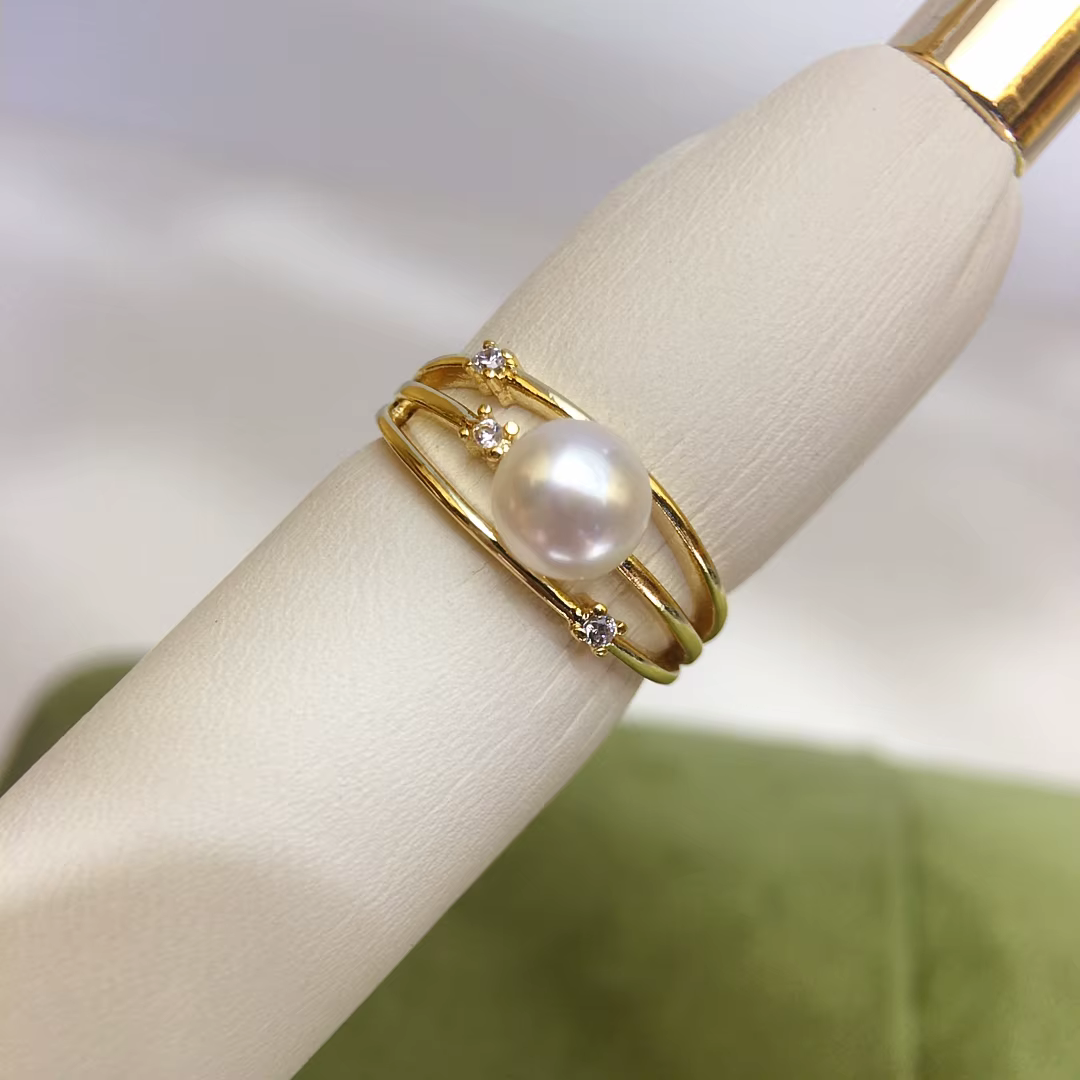 ZHBORUINI – bague réglable en perles d'eau douce, avec Zircon météore, minimaliste, polyvalente, per
