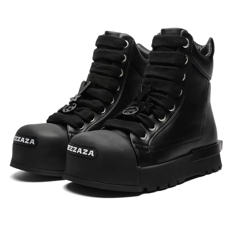 Chaussures montantes pour couple noir et blanc, style design de qualité tendance, loisirs en plein a