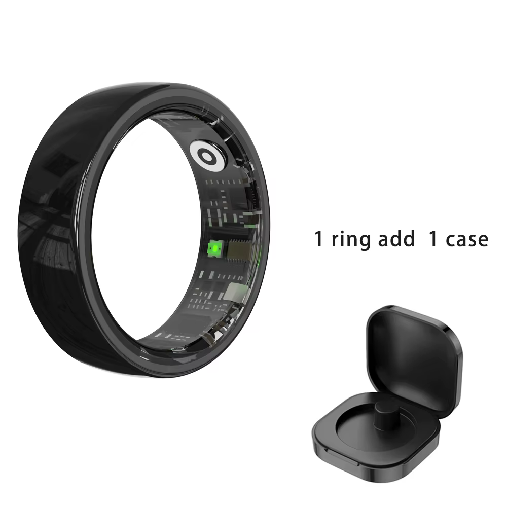 Bague connectée R12 avec étui de charge, bague en céramique, étanche, bague connectée pour la santé 