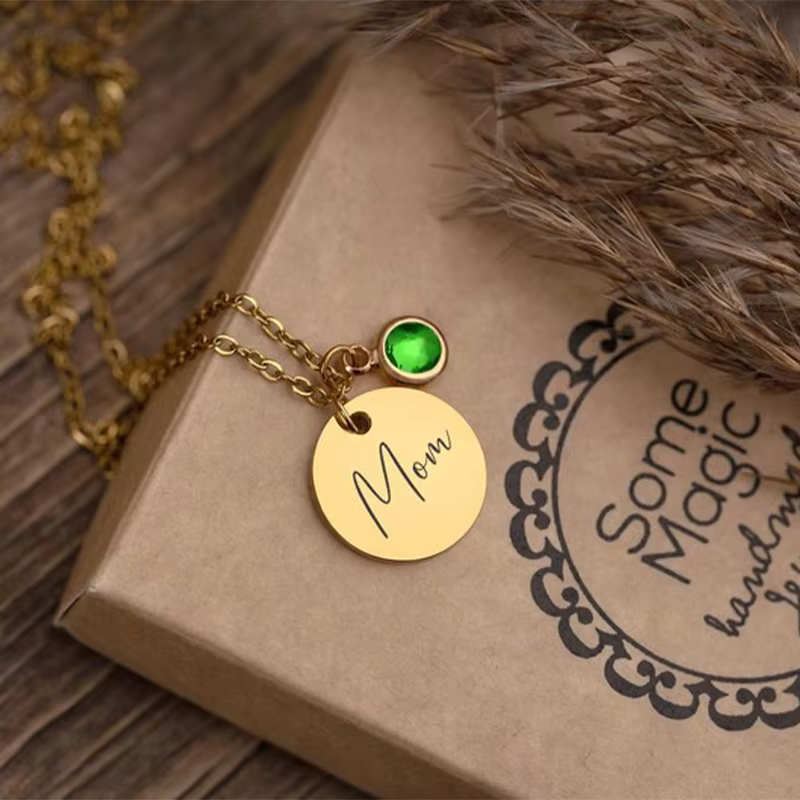 Collier personnalisé avec pierre de naissance pour demoiselles d'honneur, lettre personnalisée et pi