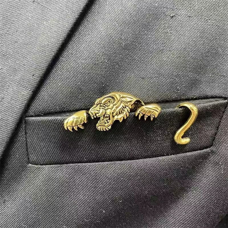Broches crocodile tigre poulpe animaux pour hommes et femmes, exquises et créatives, Tradition rétro