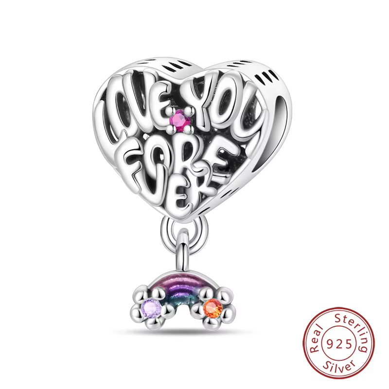 100% 925 argent Sterling sœurs meilleurs amis série breloques coeur Rose perles ajustement Qikaola B
