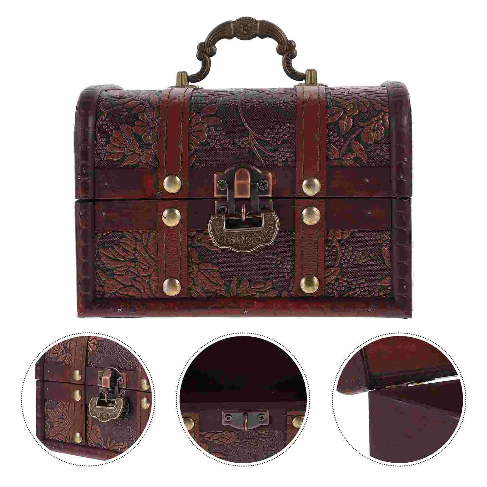 Valise de rangement en bois pour bijoux, accessoires pour bibelots, 7.5 ate Wisure Chest Storage Hol