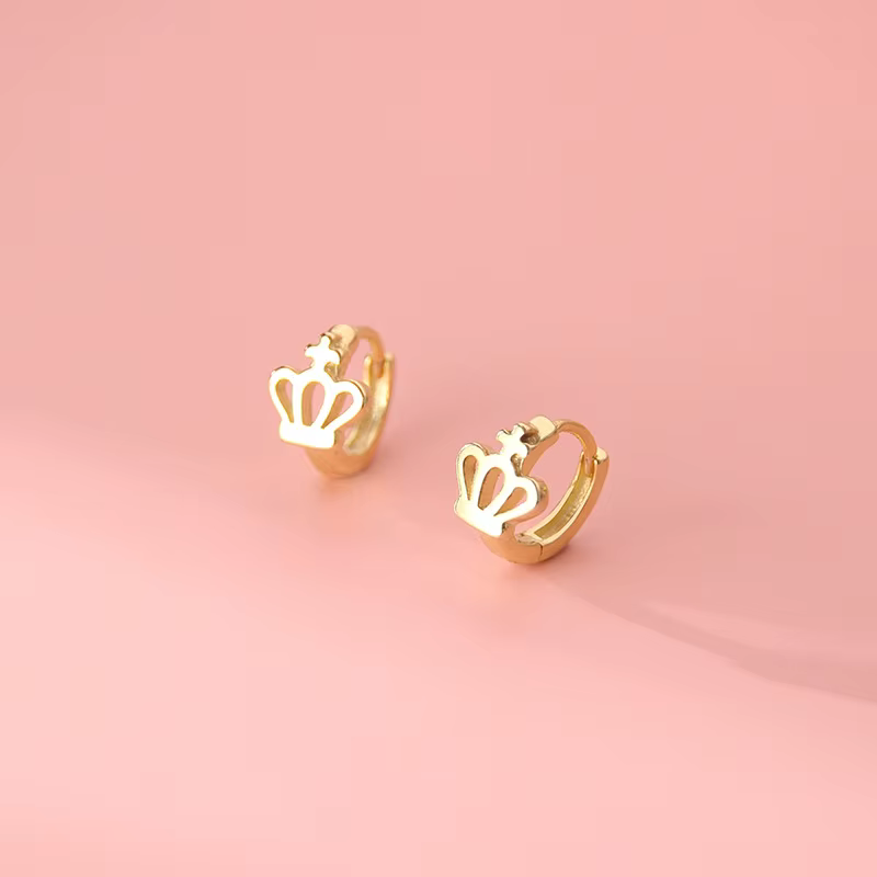 Boucles d'oreilles couronne coréenne en argent Sterling 925, tempérament Simple, exquis, tendance, b