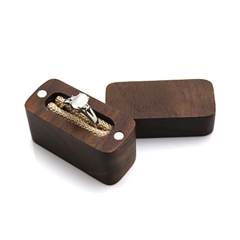 Boîte à matiques de fiançailles en bois pour proposition, petite boîte à matiques, porte-matiques