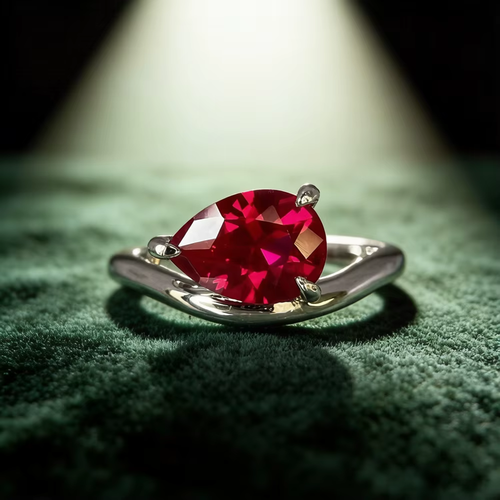 Wong Rain – bague en argent Sterling 100% 925, 7x10MM, saphir de laboratoire, rubis, diamant à haute