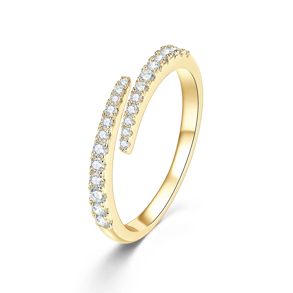 Bague ajustable en moissanite certifiée Lnngy pour femmes et jeunes filles, bague de mariage demi-ét