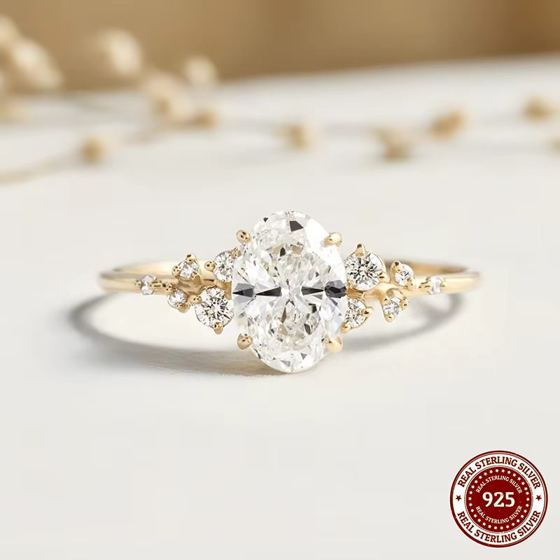 Bague Halo Moissanite en argent Sterling 925, coupe ovale Unique, 1ct-3ct, demi-éternité, bijoux de 