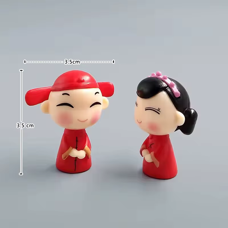 Figurine Miniature d'amant de mariage chinois, modèle de Couple de garçon et de fille, décoration de