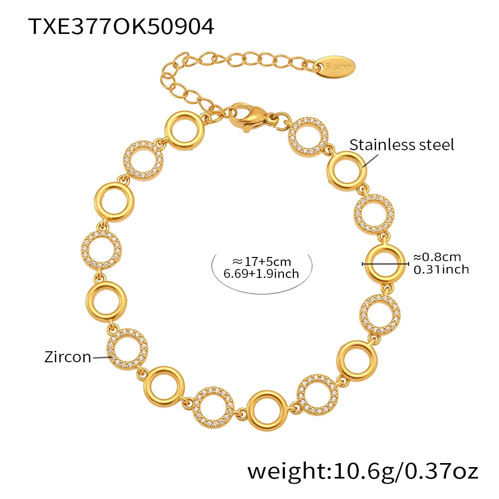 Ensemble de bracelets et collier à chaîne ronde pour femmes, couleur or et argent, en acier inoxydab