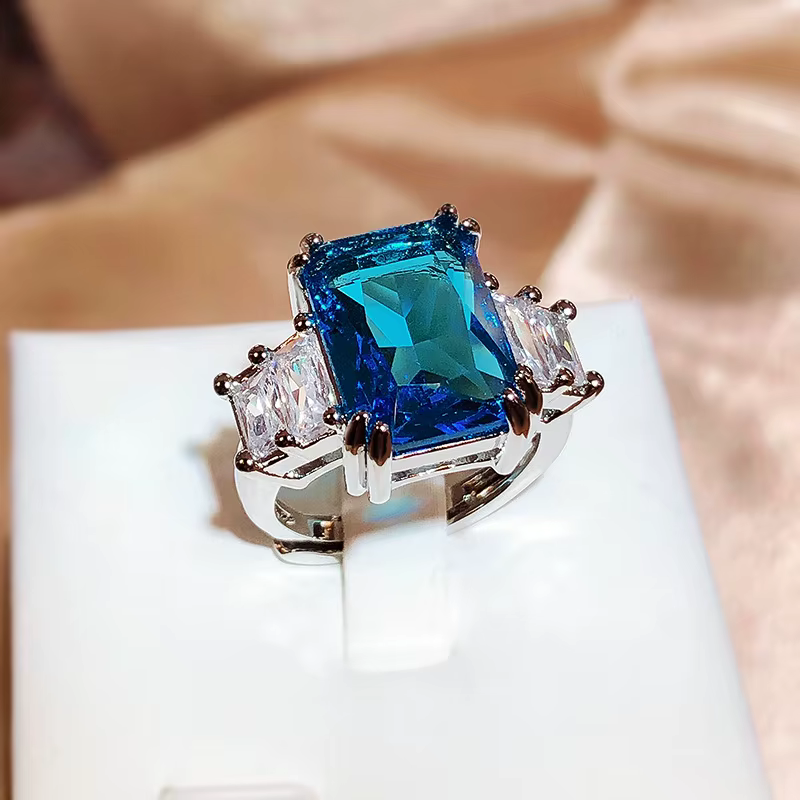 Bague Paraiba en Zircon rose/bleu/vert pour femmes, bijoux de fête de haute qualité, bague de fiança