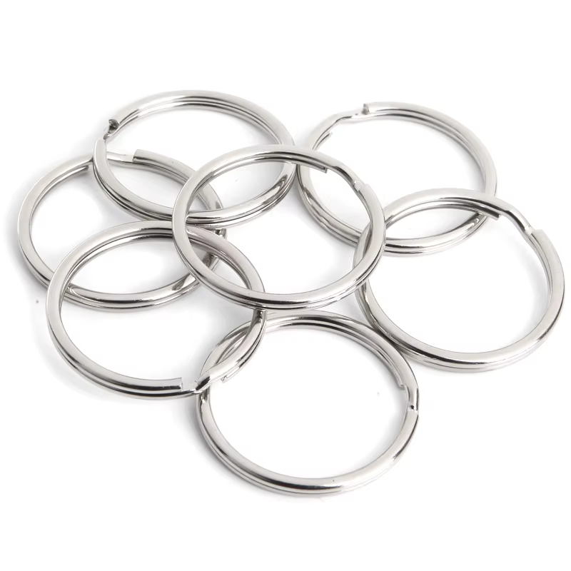 20/50/100 pièces porte-clés 15/20/25/28/30/32/35mm rond ligne plate anneaux fendus porte-clés pour l