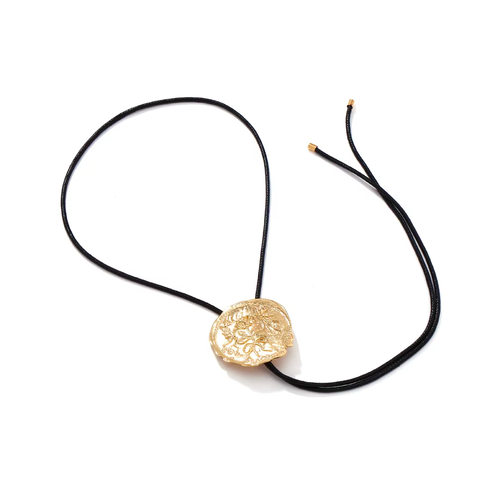 Collier pendentif rond en métal style cowboy vintage pour femme, bijou de fête western, cadeau