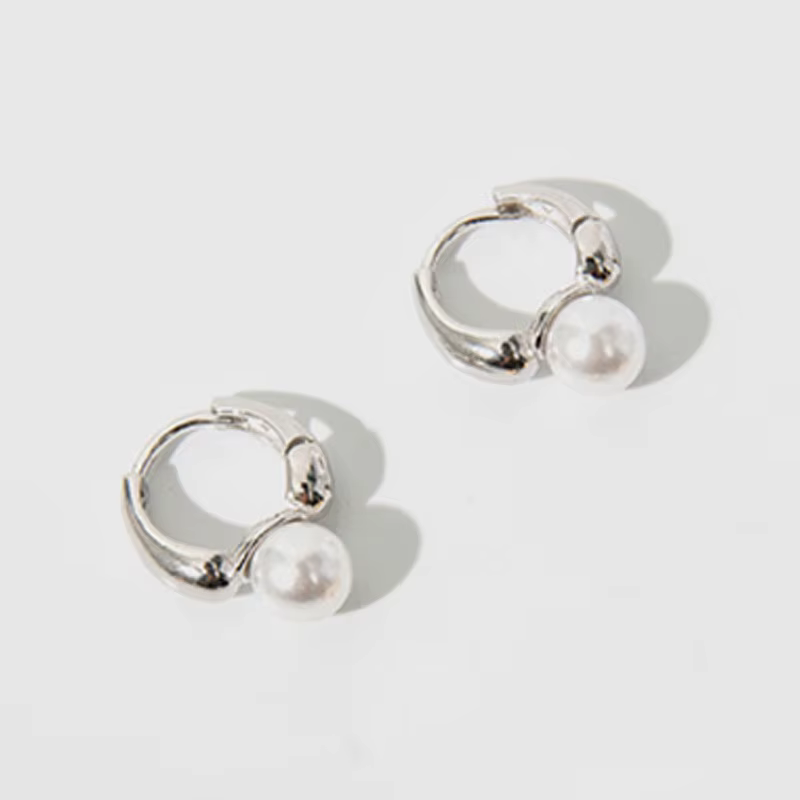 Boucles d'oreilles en argent Sterling 925 pour femmes, anneau de perles, Piercing de mariage, luxe, 