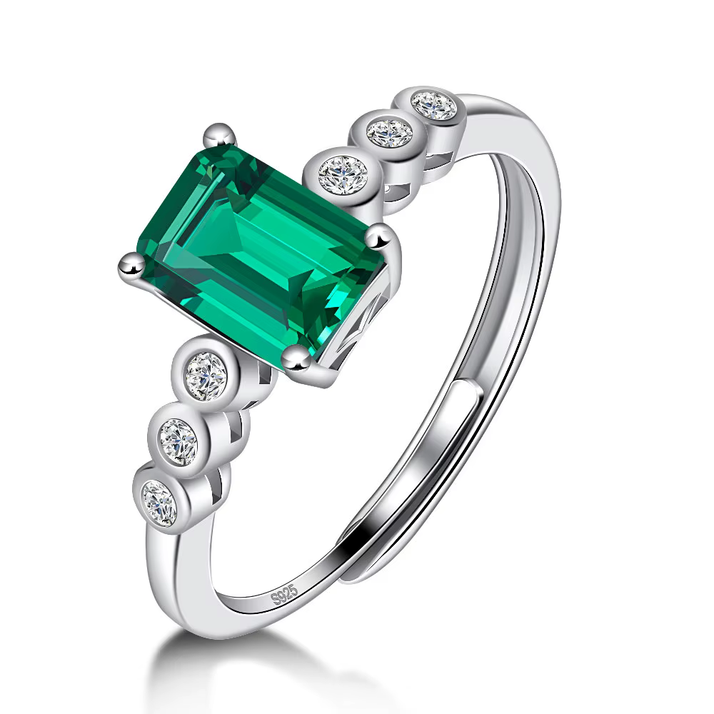 M-JAJA 1ct laboratoire émeraude alliance pour femmes plaqué or S925 en argent Sterling pierres préci