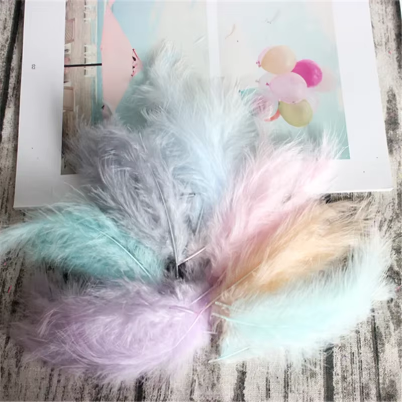Plumes naturelles de dinde 4-6 pouces 10-15cm, Plumes de marabout pour robe de mariée moelleuse, bri