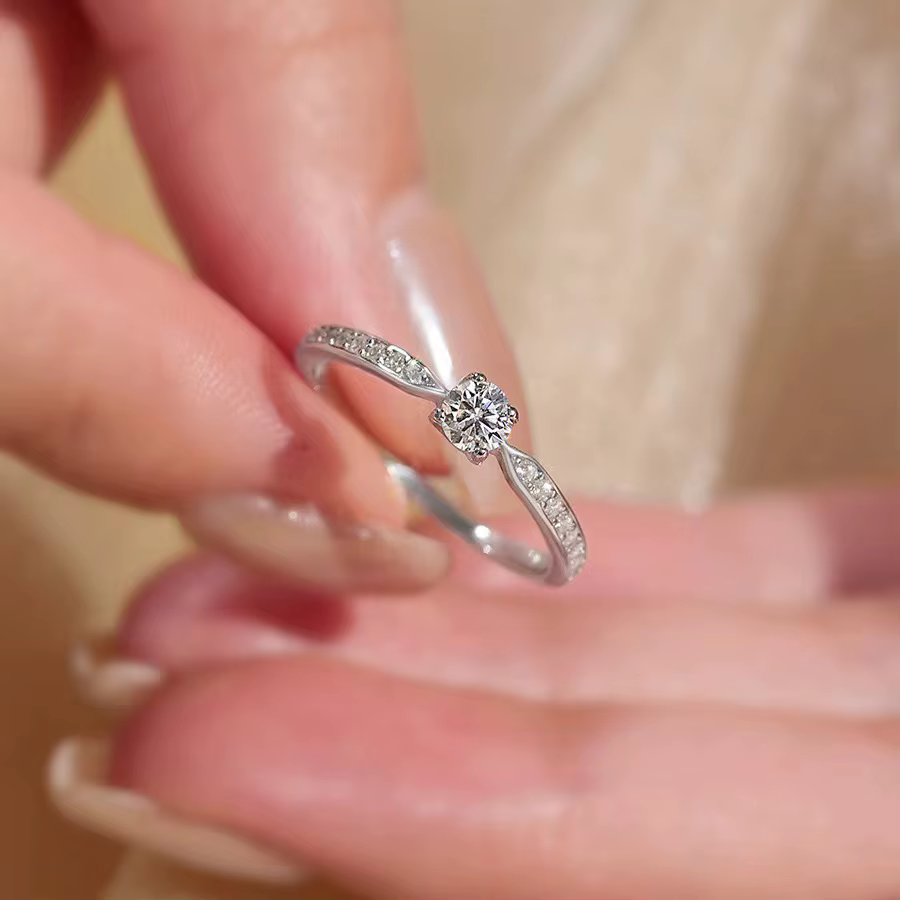 HX-Bague de Luxe Légère pour Femme, Simple, Micro-Incrusté, Ouverture de Mariage, Tempérament Réglab