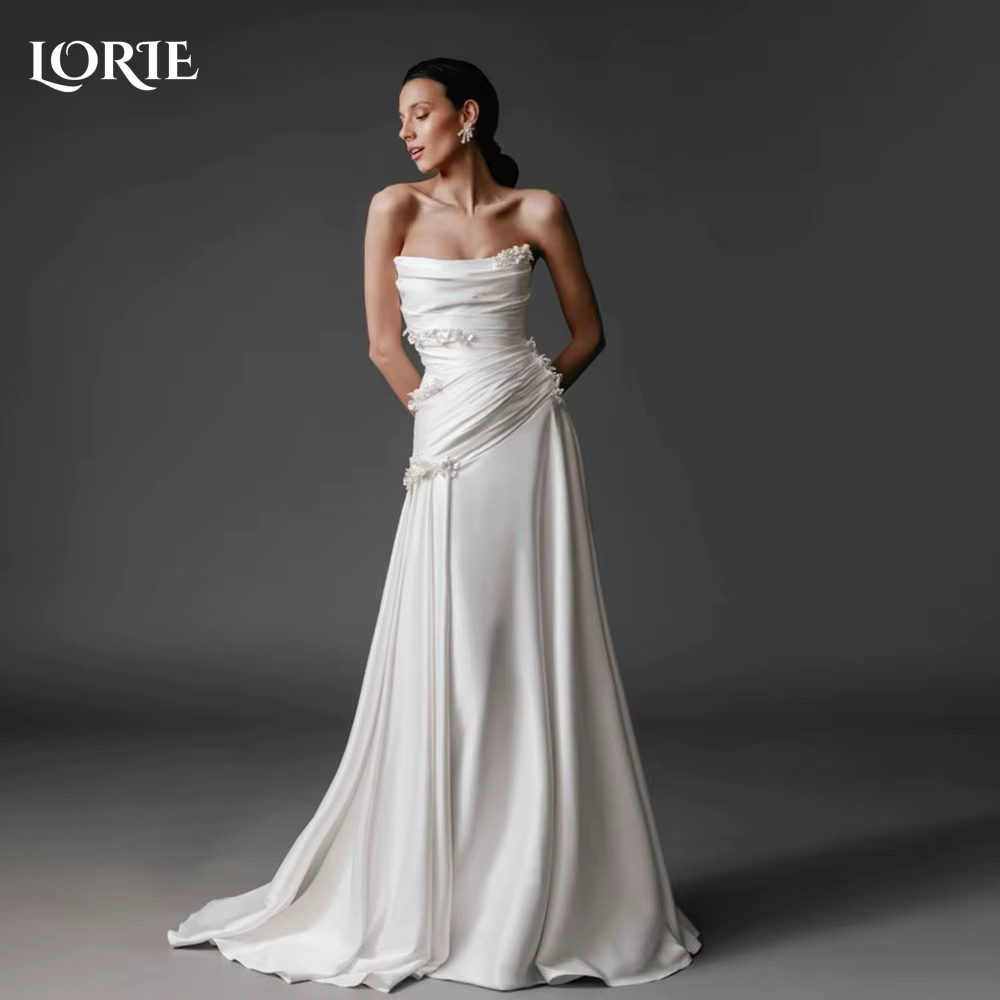 LORIE plis sirène robe de mariée sans bretelles élégant dos nu robes de mariée personnalisé robe de 