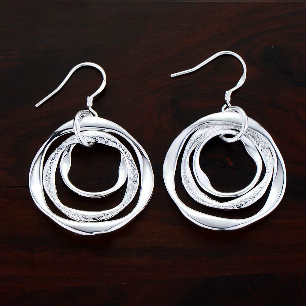 Boucles d'oreilles en argent sterling 925 pour femme, bijoux de mode pour mariage, fiançailles, fête