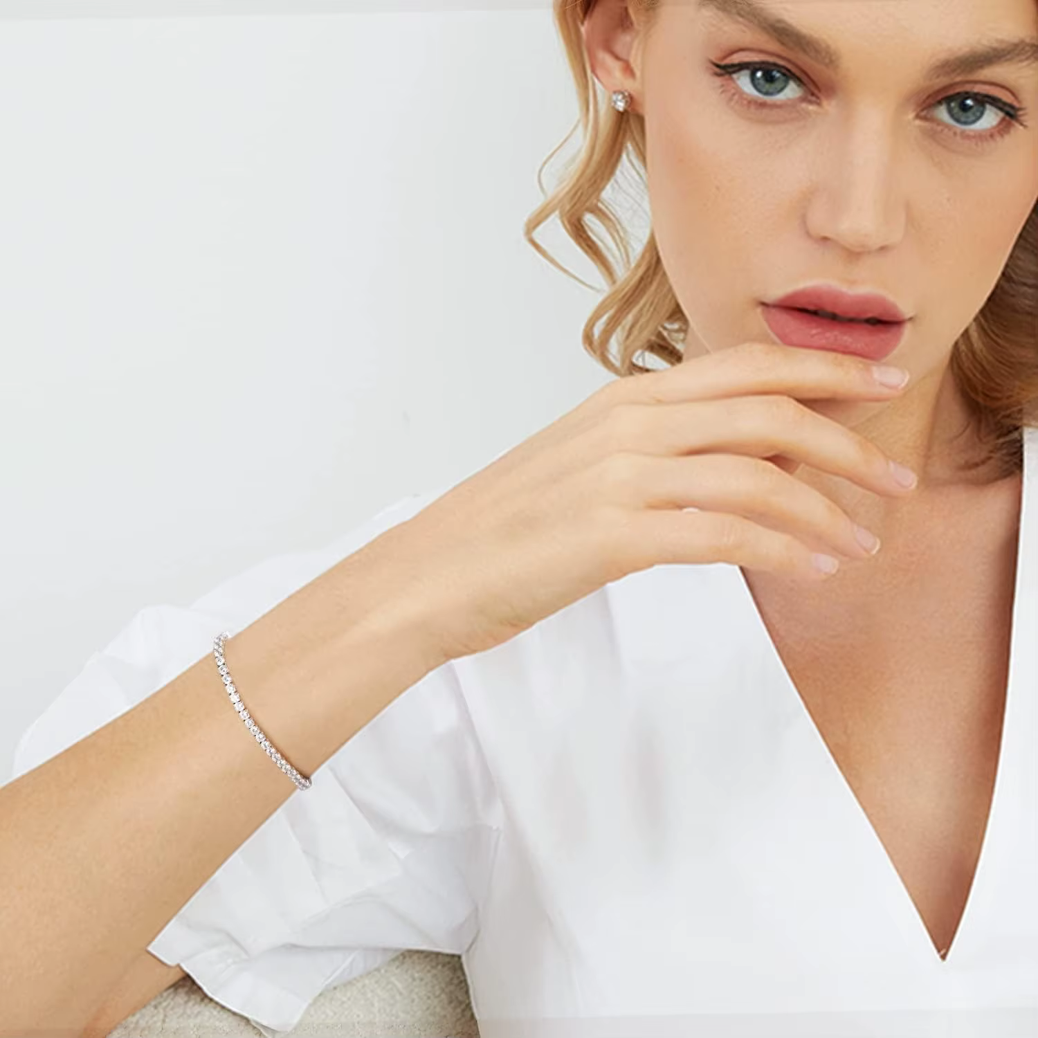 MooSuun – Bracelet de Tennis en diamant Moissanite, 3mm à 6.5mm, pour femmes et hommes, bijoux fins