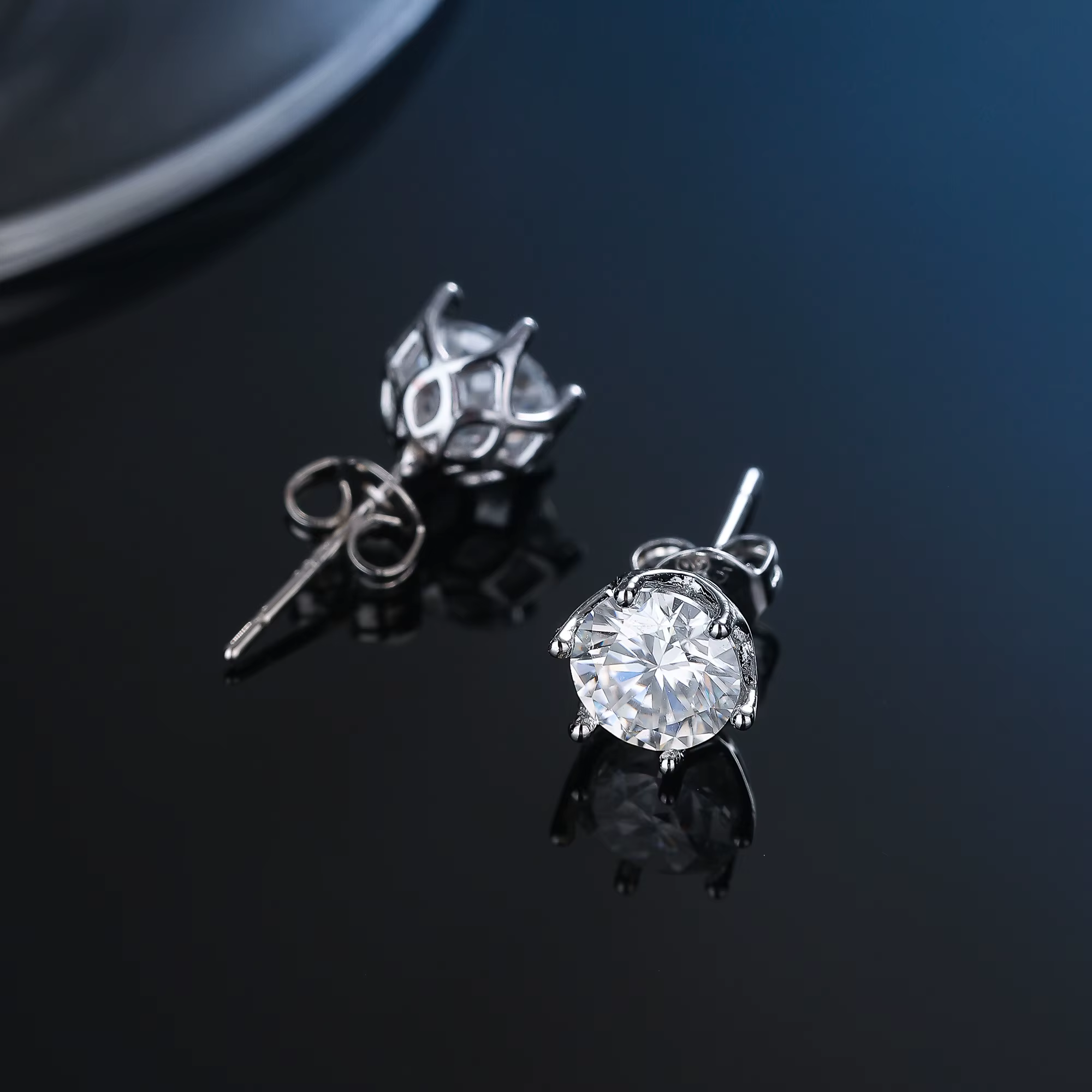 Boucles d'oreilles Moissanite en argent Sterling 100% véritable, avec 2 certificats D VVS1, stylo de