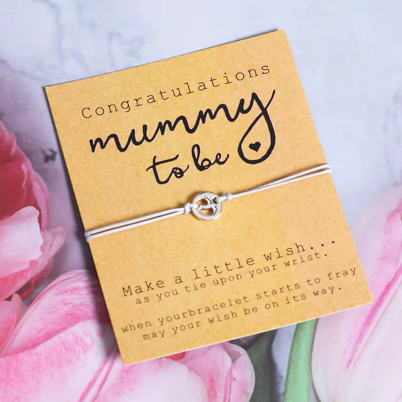 Maman à être souhait Bracelet mignon bébé pied charme attendant maman Bracelet nouvelle maman souven