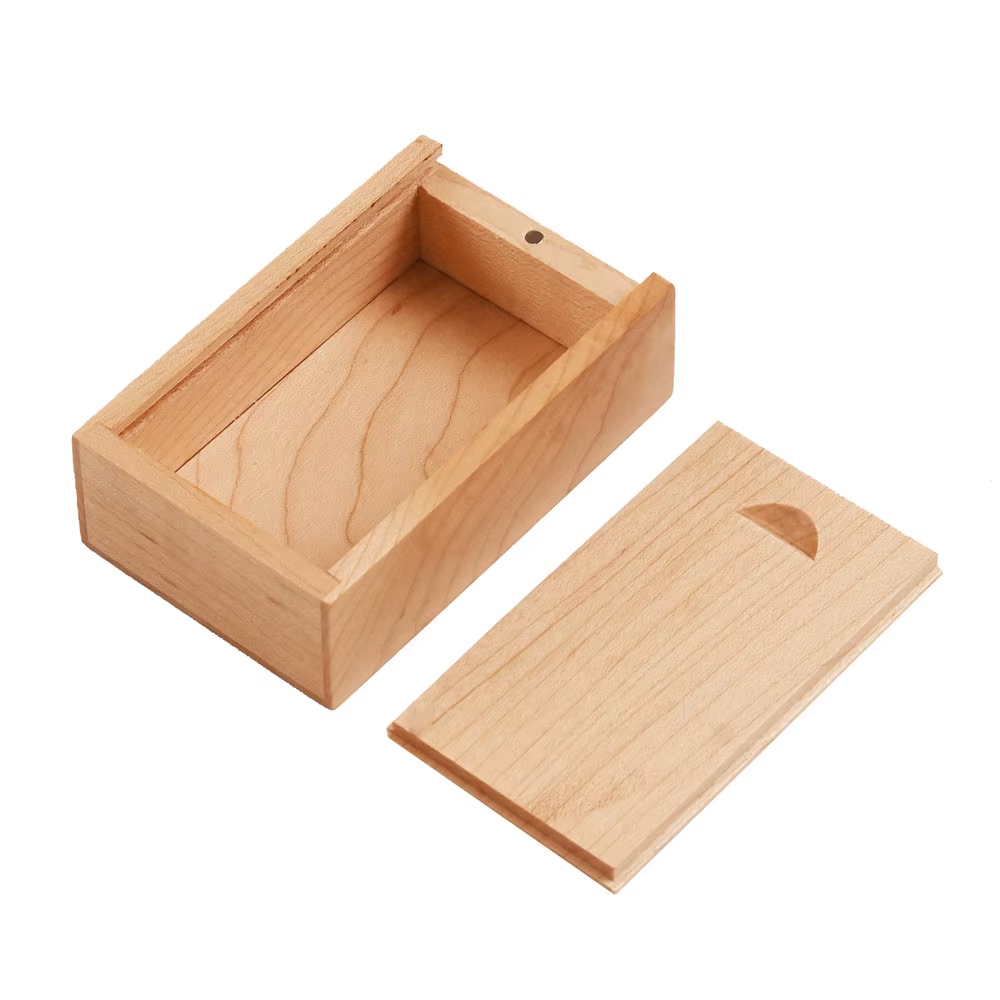 Boîtes de rangement en bois massif 3.15x2x0.98 pouces, avec dessus coulissant pour petits objets, ba