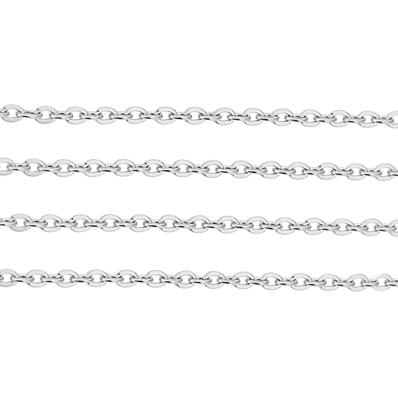 Chaînes à maillons en acier inoxydable de 5 mètres, Lot en vrac 1 1.5 2 2.5mm, chaînes de collier co