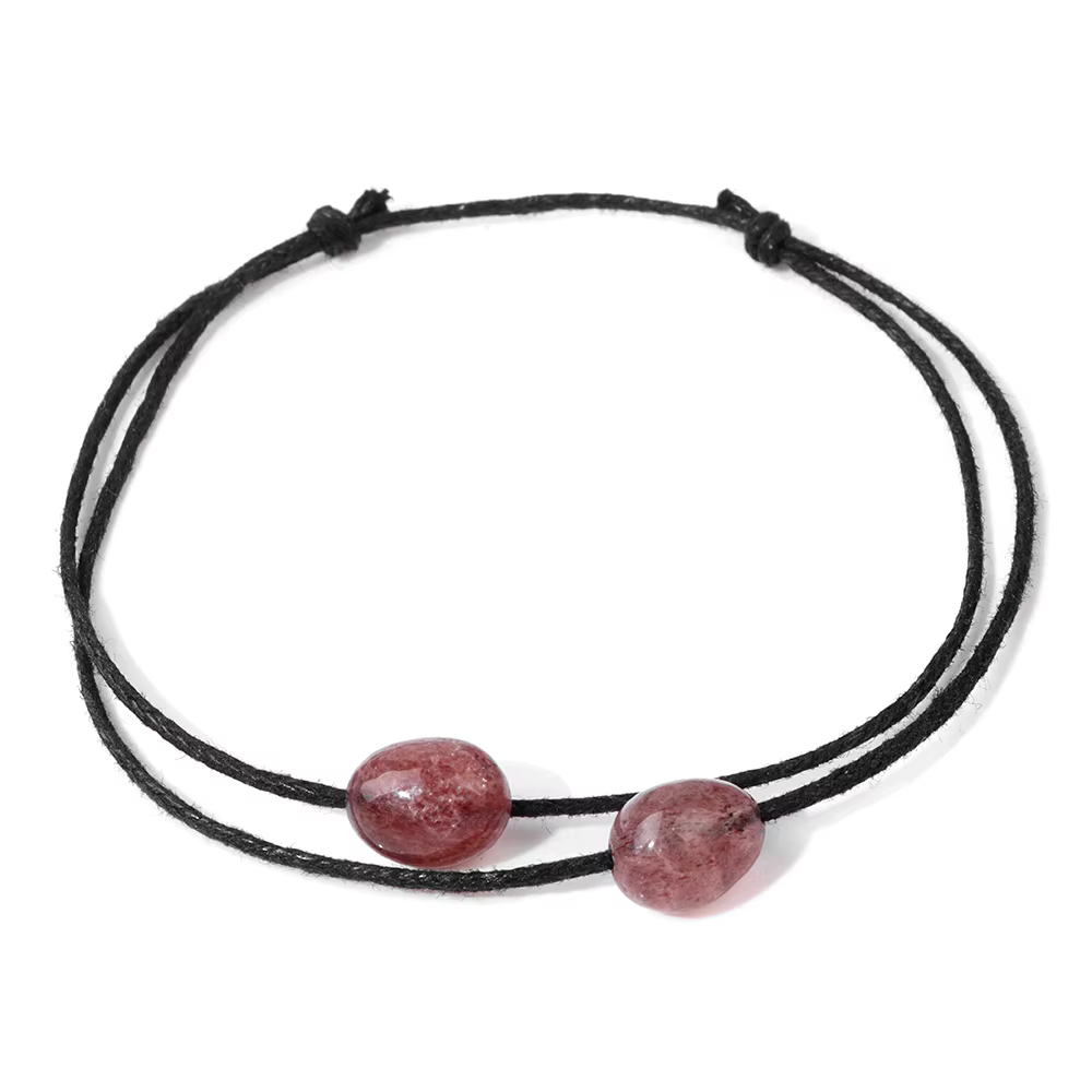 Bracelets de oral ille en Corde Ajustable pour Homme et Femme, Bijoux en Pierre Naturelle Irrégulièr