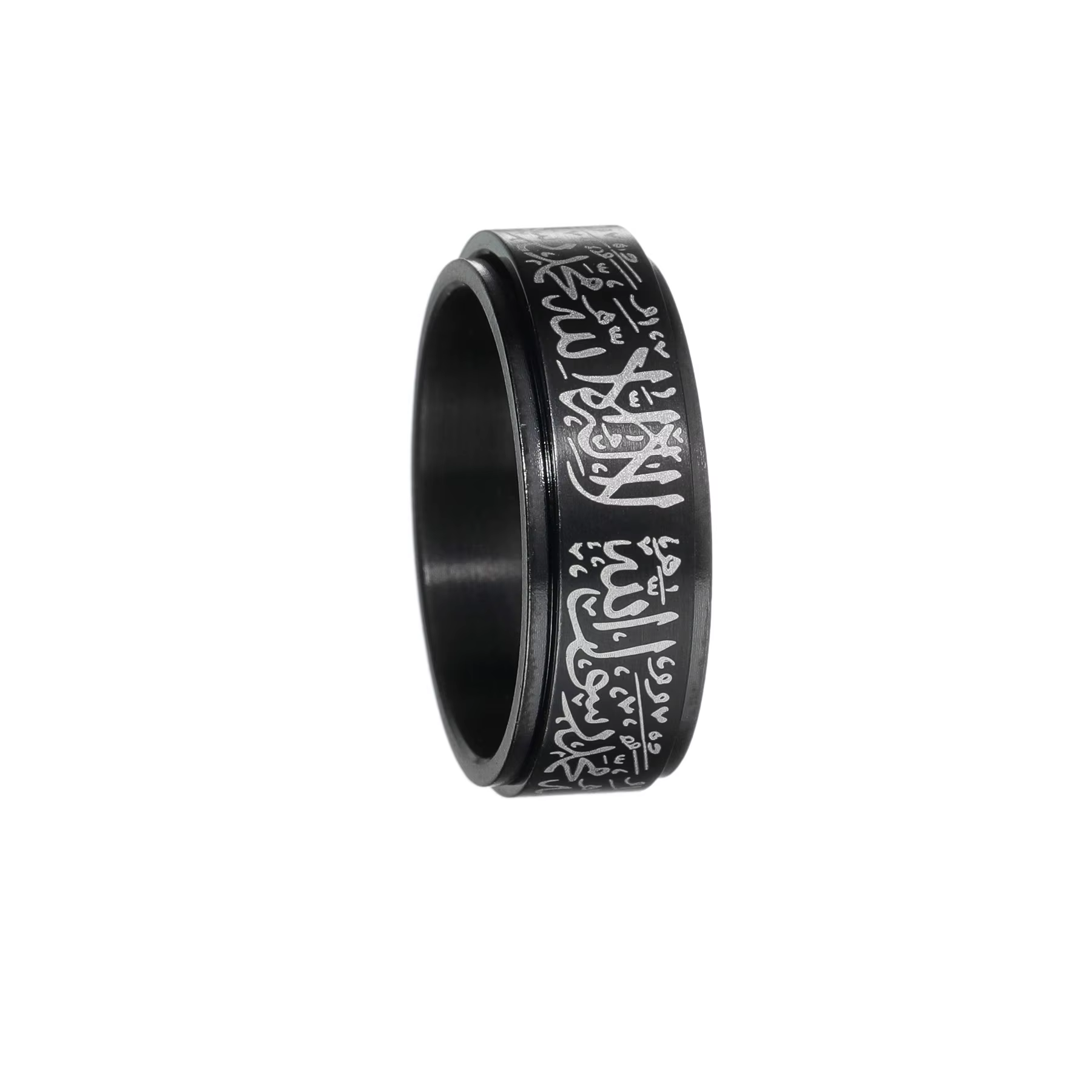 Anneau de prière religieux musulman en acier inoxydable pour hommes et femmes, bijoux d'amulette rét