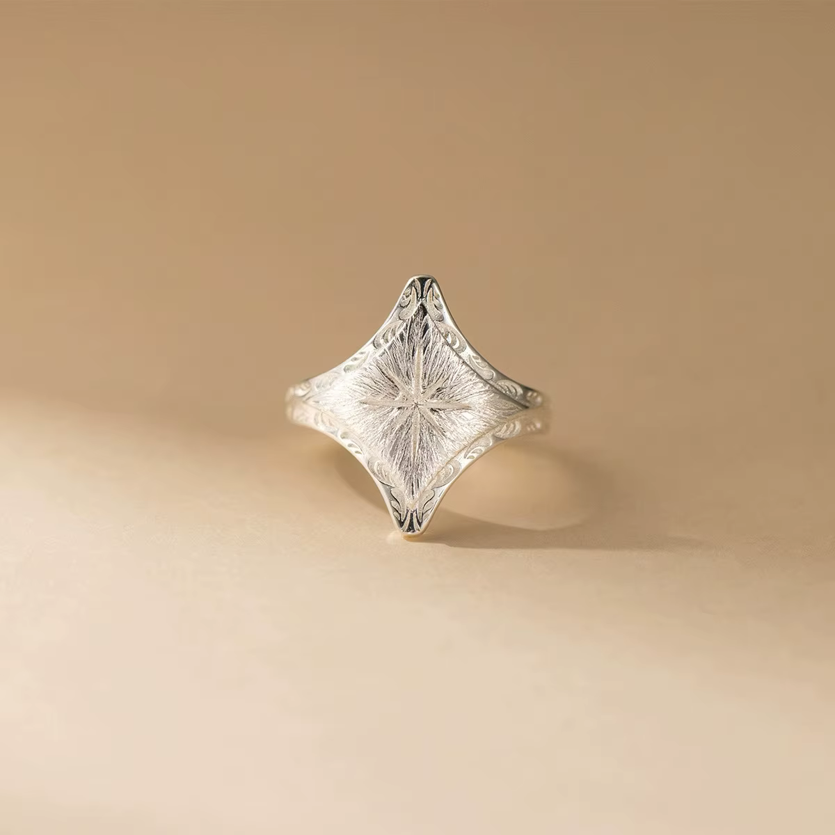 Bagues réglables en argent sterling 925 avec étoile sablée pour femmes, bijoux de mariage et de fian