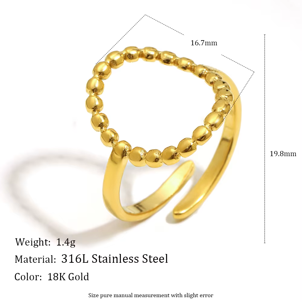 E.B.belle – bague circulaire en perles creuses pour femmes, Style minimaliste, en acier inoxydable p