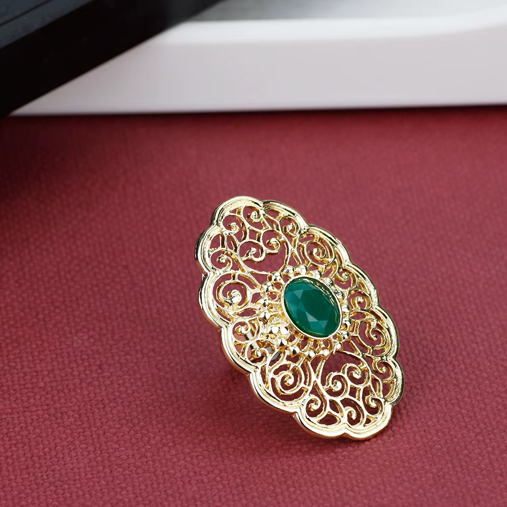 Sunspicems couleur or algérie maroc anneau creux Arabesque femmes mariée Bijoux grand anneau arabe d